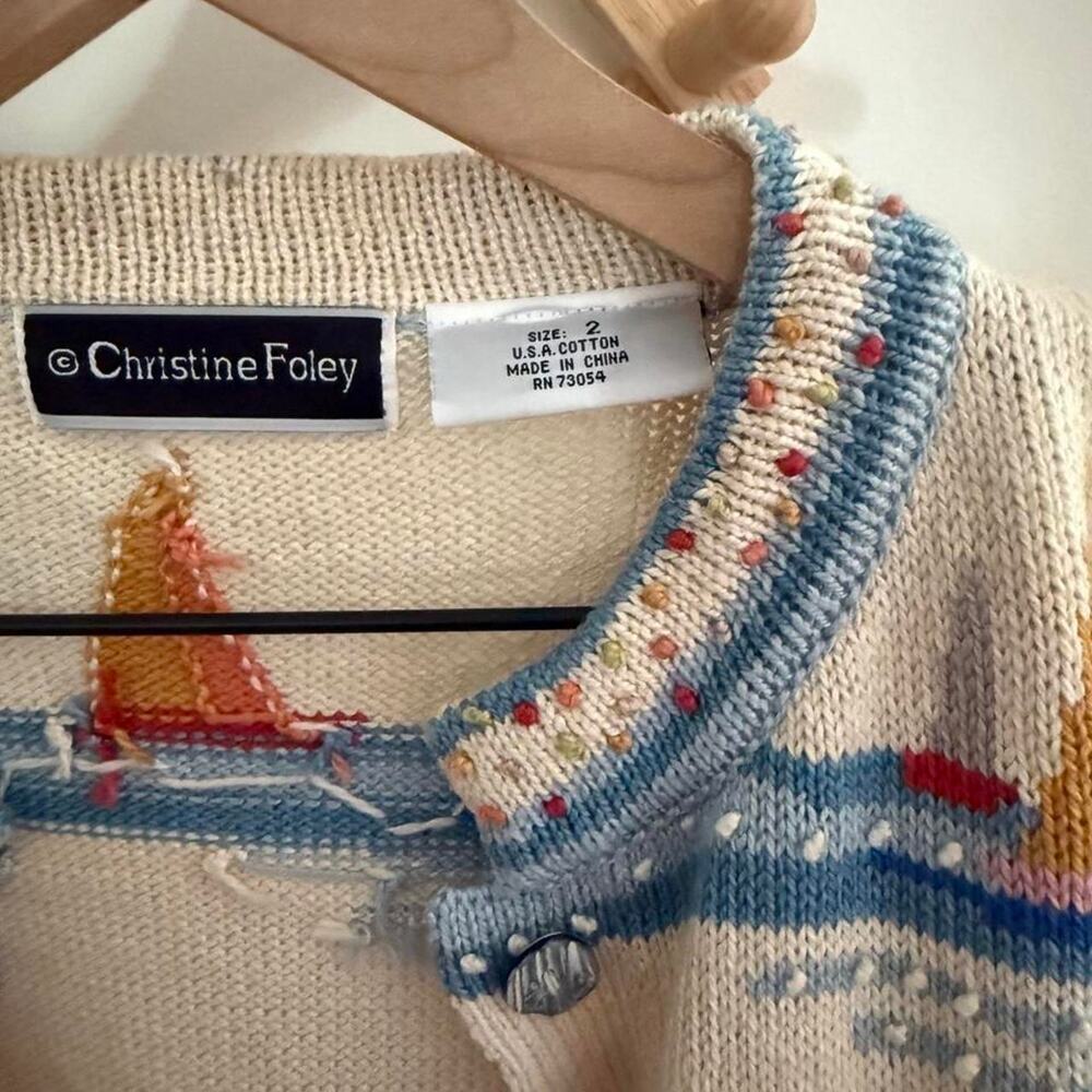 Vintage christine foley knit cardigan - Picture 5 of 8